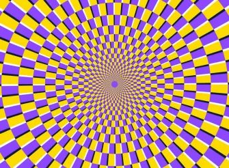 Illusione ottica con pattern circolare ripetuto, metafora della falsa unicità e della percezione distorta di ciò che ci rende diversi.