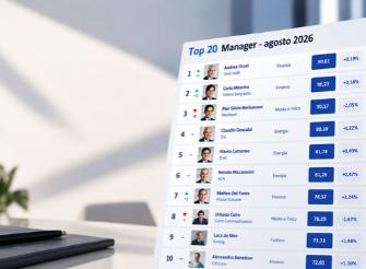 Classifica Top Manager Reputation agosto 2026 con Andrea Orcel al primo posto